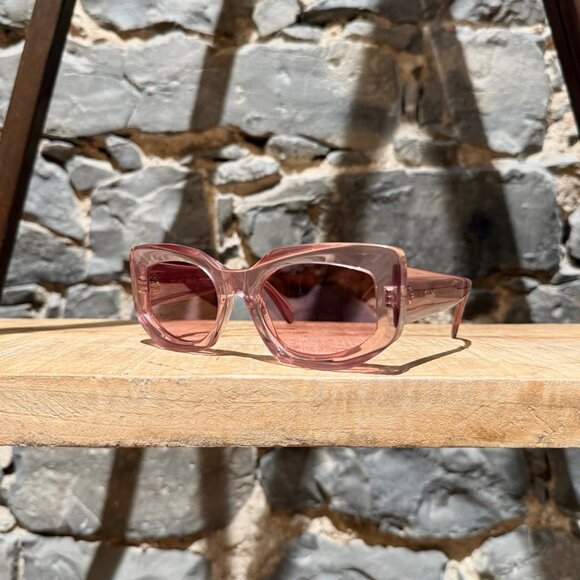 Celine CL402771 Pink Clear Rectangular Cat-Eye Sunglasses - Picture 3 of 11